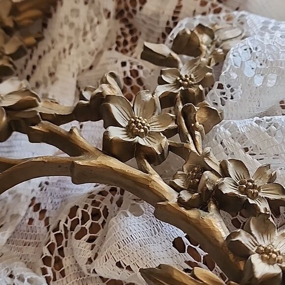 Vintage 1966 MCM Floral Blossom Spray Wall Decor - Picture 7 of 14